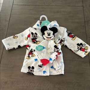 Disney Mickey or Minnie Mouse Robe With Lovie-Teether-NWT
